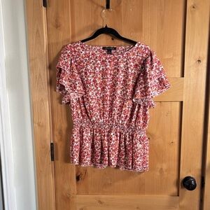 A love story Elegant Floral Ruffle Blouse